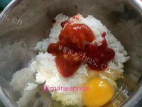 简单美味米饭火腿肠披萨做法图解3)