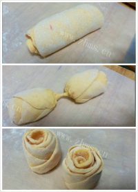 自制玫瑰花馒头做法图解5)