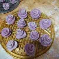 自制玫瑰紫薯花卷的做法图解五
