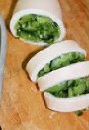 美味的翡翠鱿鱼卷