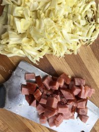 鸡蛋火腿炒饭做法图解1)