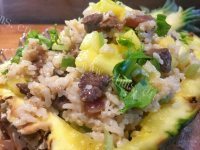 美味凤梨牛肉炒饭做法图解3)