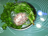 迷之香菜鲜肉包做法图解4)
