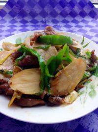家常菜茭白炒肉丝