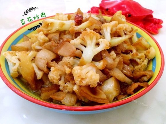美味的菜花炒肉