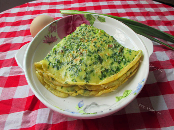 诱人的韭菜鸡蛋饼