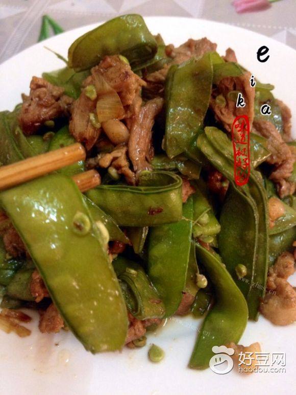 肉片炒荷兰豆