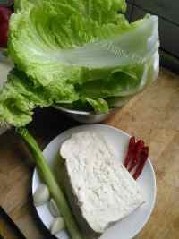 家常菜白菜炒豆腐做法图解1)