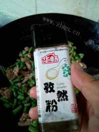 美味的孜香四季豆炒肉做法图解8)