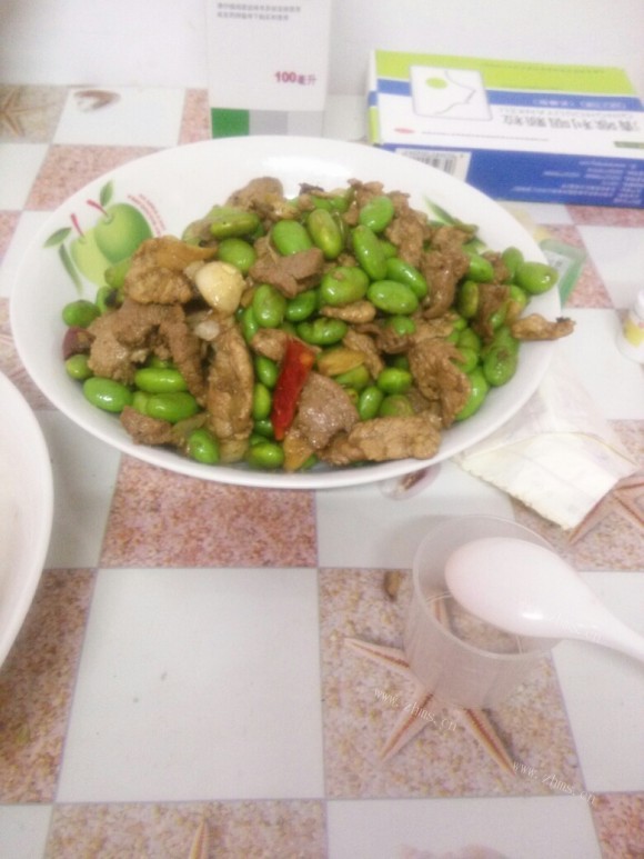 毛豆炒肉片