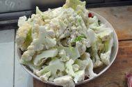 菜花炒肉片自制做法图解1)