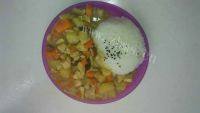 诱人的咖喱鸡饭