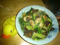 家常菜青笋木耳肉片