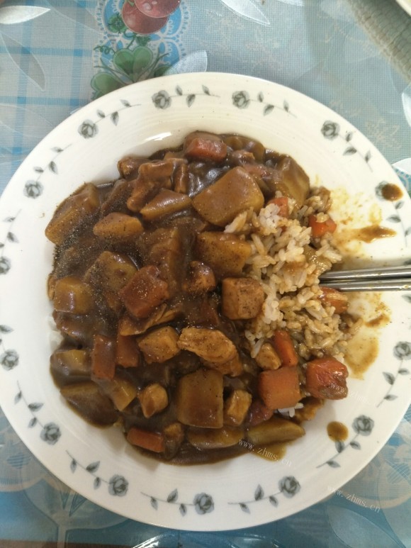 珍馐美味的咖喱鸡肉饭