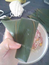 好吃的鹰嘴豆培根粽子做法图解6)