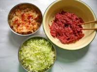 快捷韩式辣白菜牛肉煎饺做法图解4)