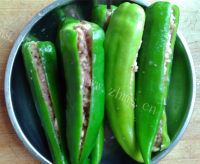 家常菜肉酿青椒做法图解4)