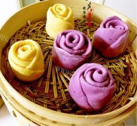 自制玫瑰花馒头做法图解5)