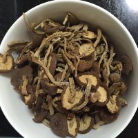 家常菜茶树菇烧五花肉做法图解1)