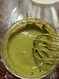 美味抹茶红豆蛋糕做法图解3)