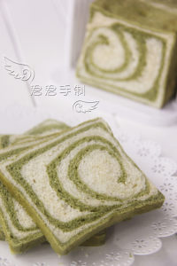 自制抹茶双色吐司