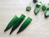 家常菜白灼秋葵做法图解1)