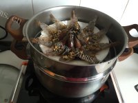 美味花开富贵虾做法图解8)
