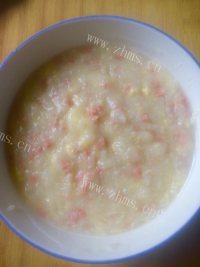 美味的火腿鸡蛋粥做法图解5)