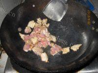 油菜炒肉自制做法图解6)