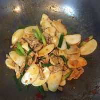 自制肉丝炒年糕