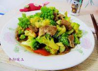 味道不错的爆炒肉片塔菜花做法图解14)