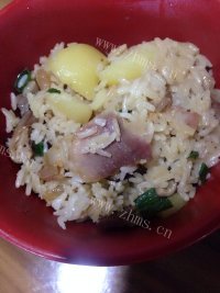 秘制腊肉咸饭做法图解3)