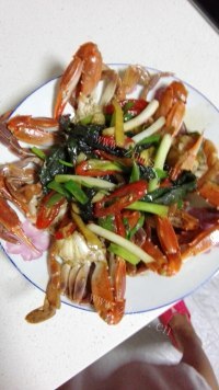 好吃的姜葱炒蟹做法图解7)