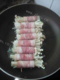 家常菜培根金针菇卷做法图解5)