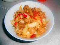 家常菜白菜梗炒肉