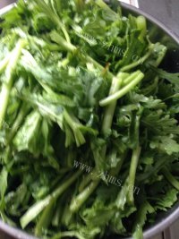 家常菜蒜香茼蒿做法图解1)