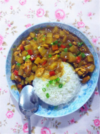 好吃的咖喱鸡丁饭做法图解10)
