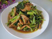 经典的苔菜炒肉丝