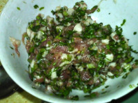 迷之香菜鲜肉包做法图解6)