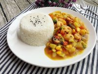 鲜虾杂蔬咖喱饭做法图解11)