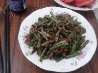 家常菜肉丝炒豇豆