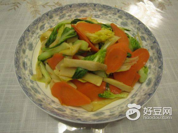 菜苔炒蘑菇