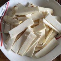 家常菜青椒炒山药做法图解2)