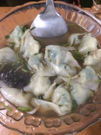 美味的猪肉韭菜馄饨