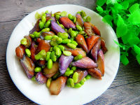 家常菜毛豆烧茄子