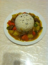 美味的咖喱牛肉饭