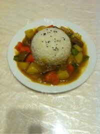 美味的咖喱牛肉饭