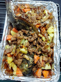 美味魔芋香烤鱼做法图解19)