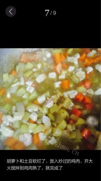 美味的鸡肉咖喱饭做法图解7)