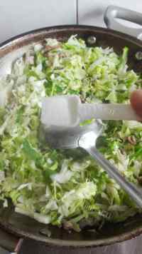 家常菜包菜炒肉丝做法图解7)